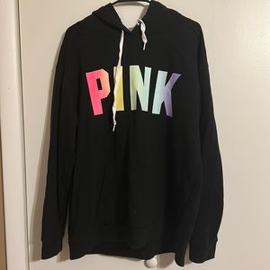 PINK-  black hoodie worn a few times